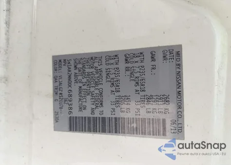 2013 Nissan Pathfinder Sl из США, поврежденный, VIN 5N1AR2MN0DC689386